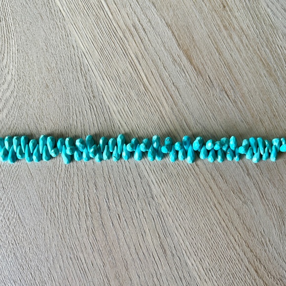 Sleeping Beauty Turquoise Bracelet w Moonstone Clasp – 1990s Vintage - Picture 2 of 15